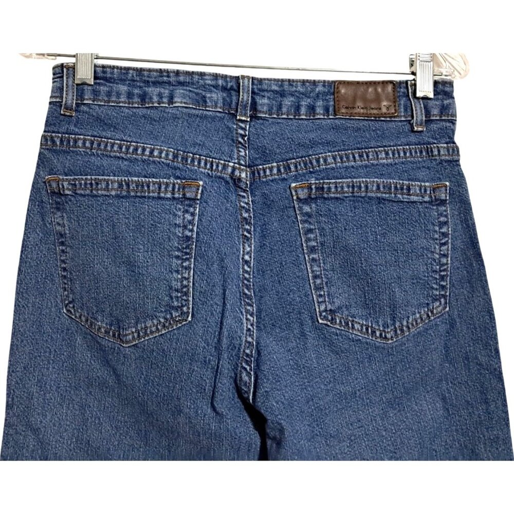 Calvin Klein Jeans Womens 8 Stretch Slim Boot Cut Double Stone Wash - Picture 5 of 11